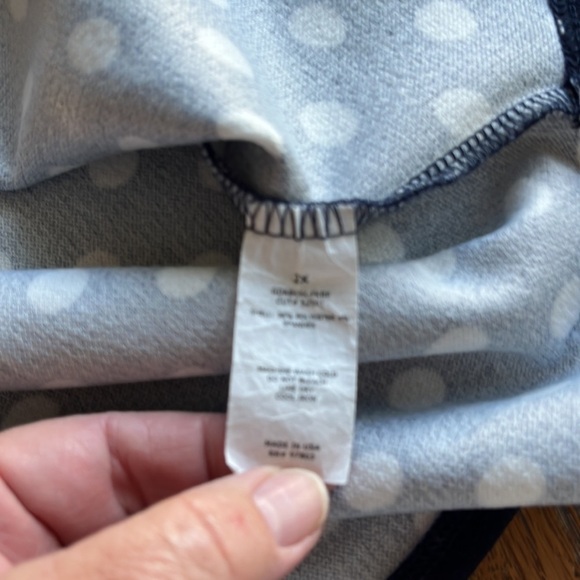 Green Envelope Los Angeles dress size 2X navy white polka dot flutter sleeve - Picture 12 of 13